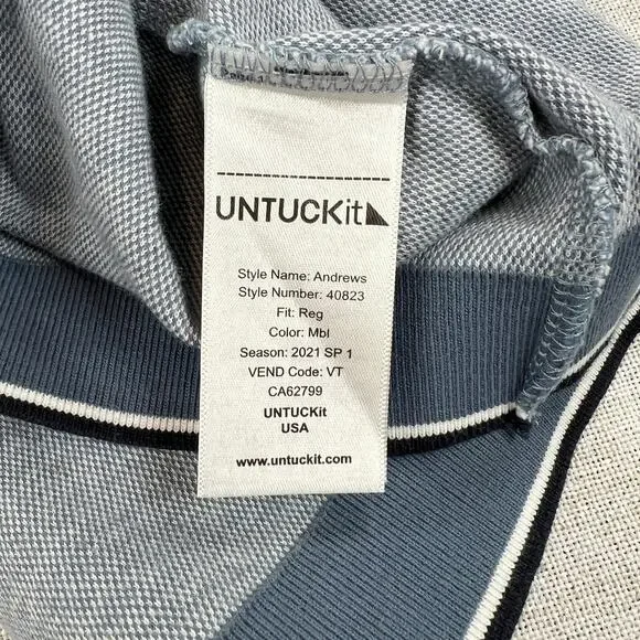 Untuckit Andrews Long Sleeve Crew Neck Shirt Mens XL Blue Soft Casual - Picture 6 of 7